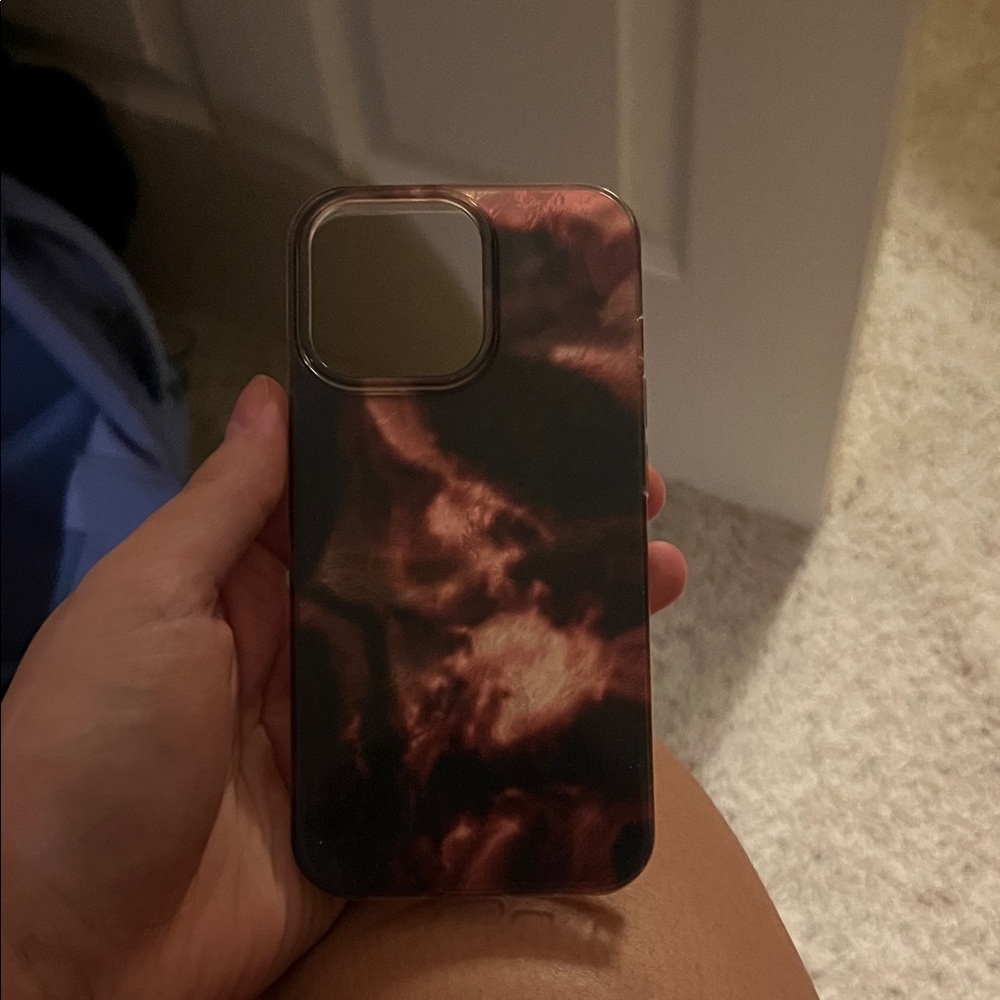 SHEIN Black and Brown Marble Phone Case